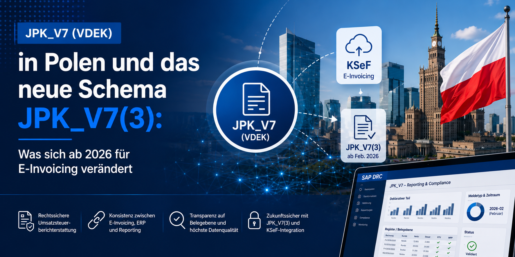 JPK_V7 (VDEK) in Polen und das neue Schema JPK_V7(3): Was sich ab 2026 für E-Invoicing verändert